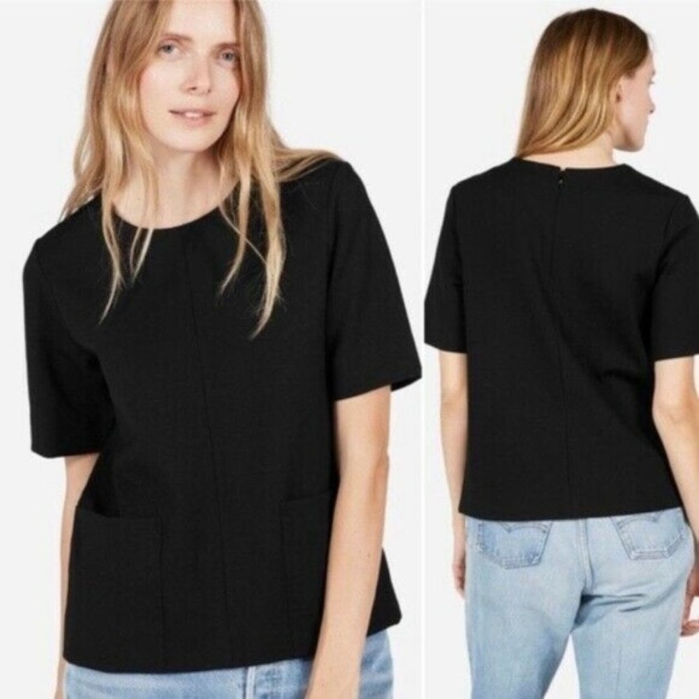 Women's Everlane black ponte short sleeve top